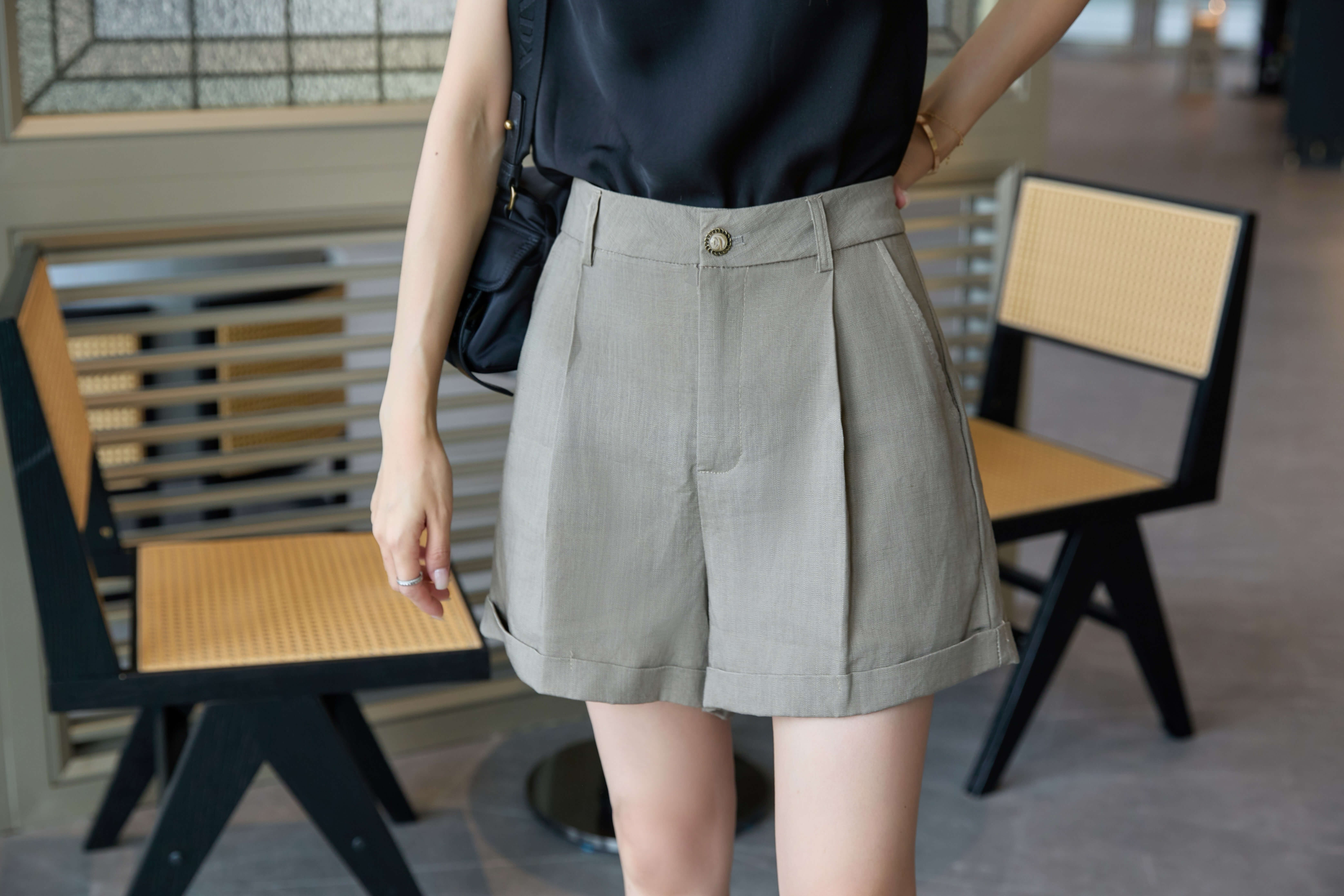 Linen A-Line Shorts_PT268L07