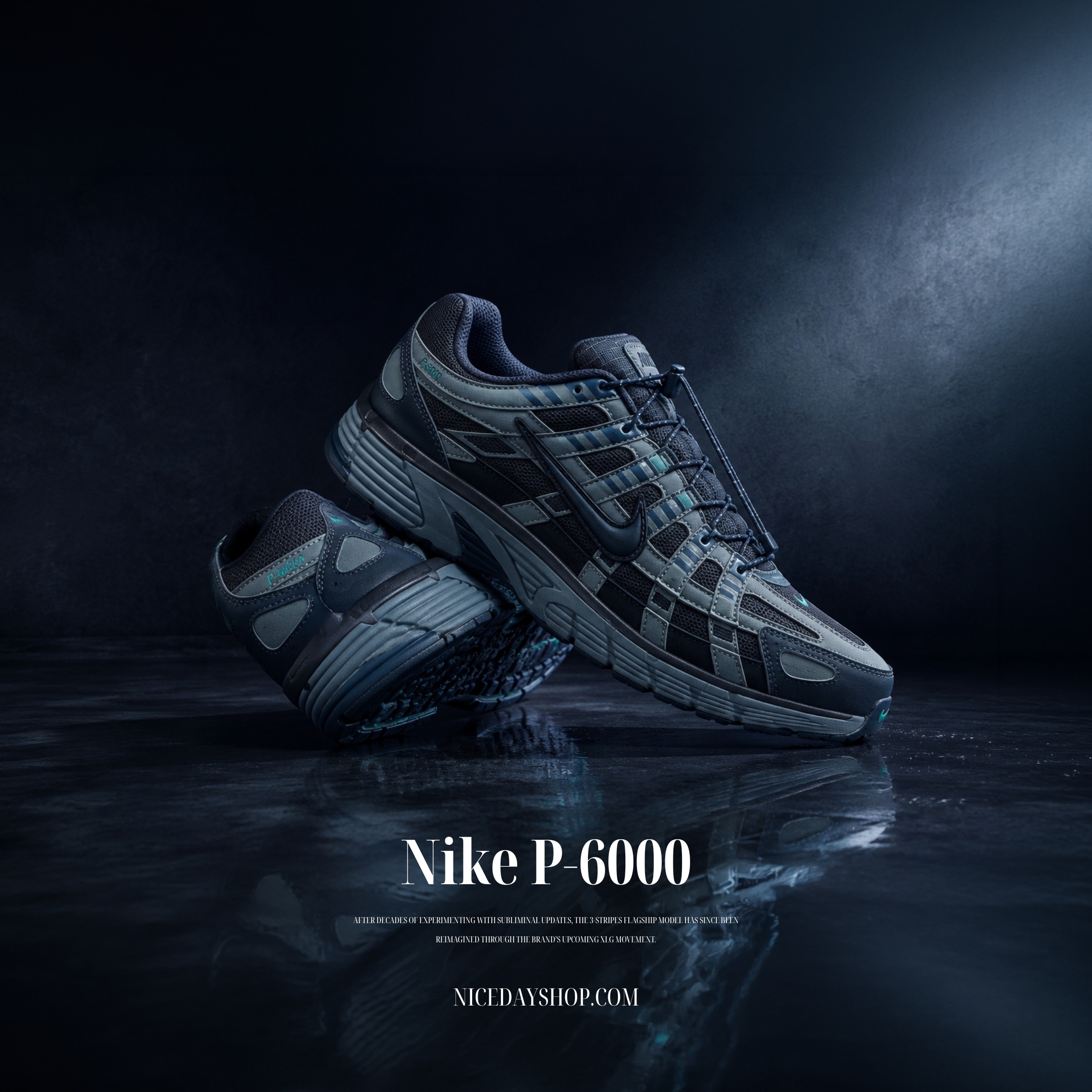 NICEDAY 現貨 Nike P-6000 藍 深藍 海軍藍 藍灰 復古 機能 慢跑 HQ3818-400