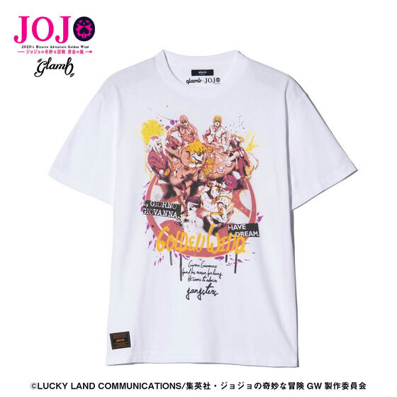 256125 Pbandai 預訂 2026/11月 アニメ『ジョジョの奇妙な冒険 黄金の風』 glamb Team Bucciarati T-Shirt
