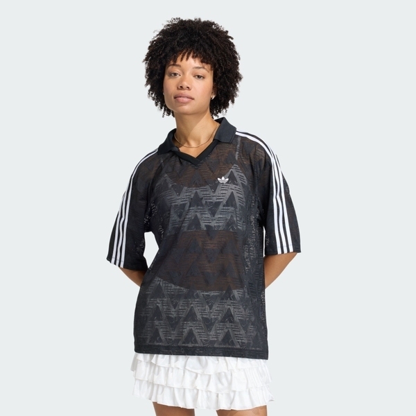 Adidas 愛迪達 Lace Jsy KD0344 女 T恤 短袖上衣 休閒短袖 黑 蕾絲球衣 穿搭