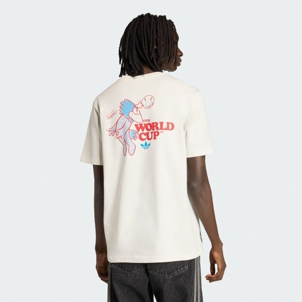 Adidas 愛迪達 Mascot Tee Fot KC3833 男女 T恤 休閒短袖 米 純棉 2026 世界盃