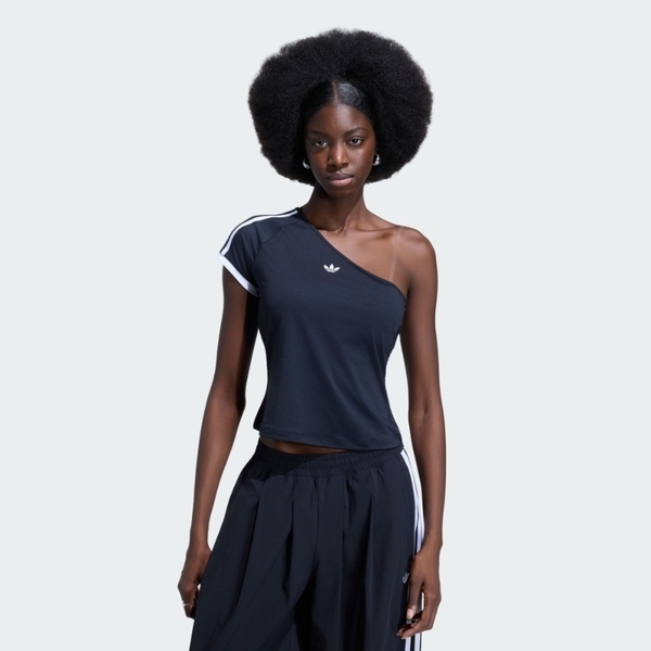 Adidas 愛迪達 Offshoulder Tee KY5180 女 運動上衣 休閒短袖 黑 斜肩短袖上衣 露肩