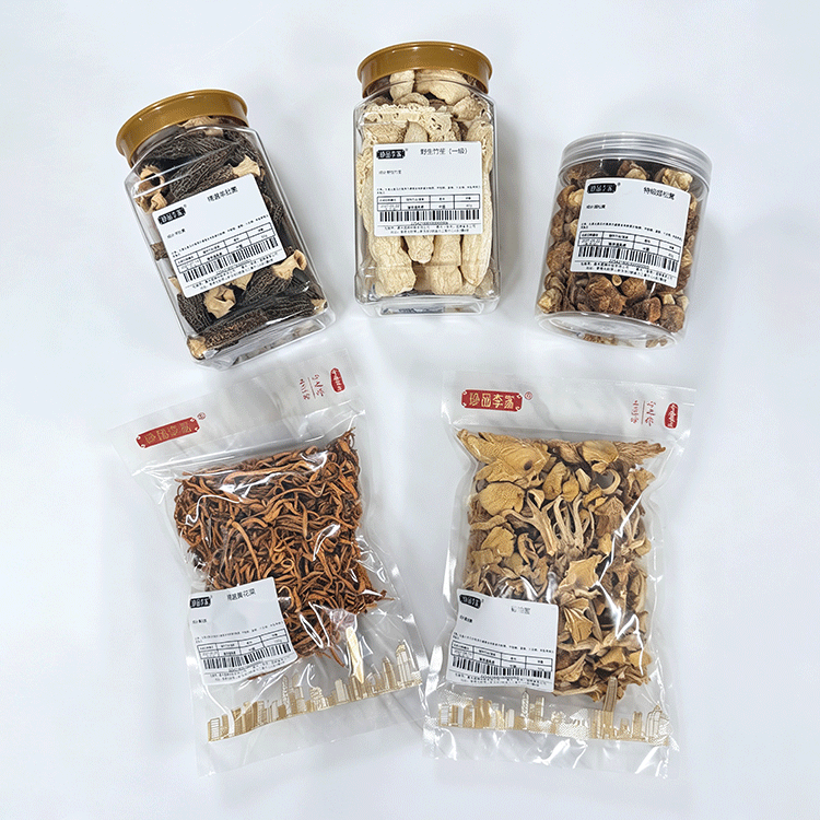 菌菇香甜營養湯(雞油菌50g精選羊肚菌50g野生竹笙40g特選蟲草花100g特級姬鬆茸85g)
