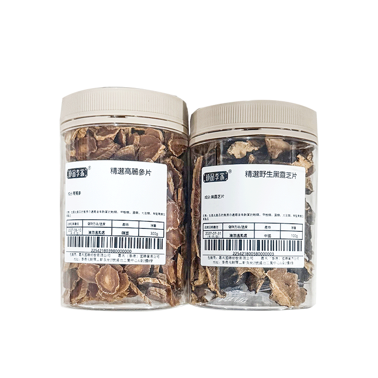 進補固本高級燉料（野生黑靈芝片100g精選高麗參片300g）