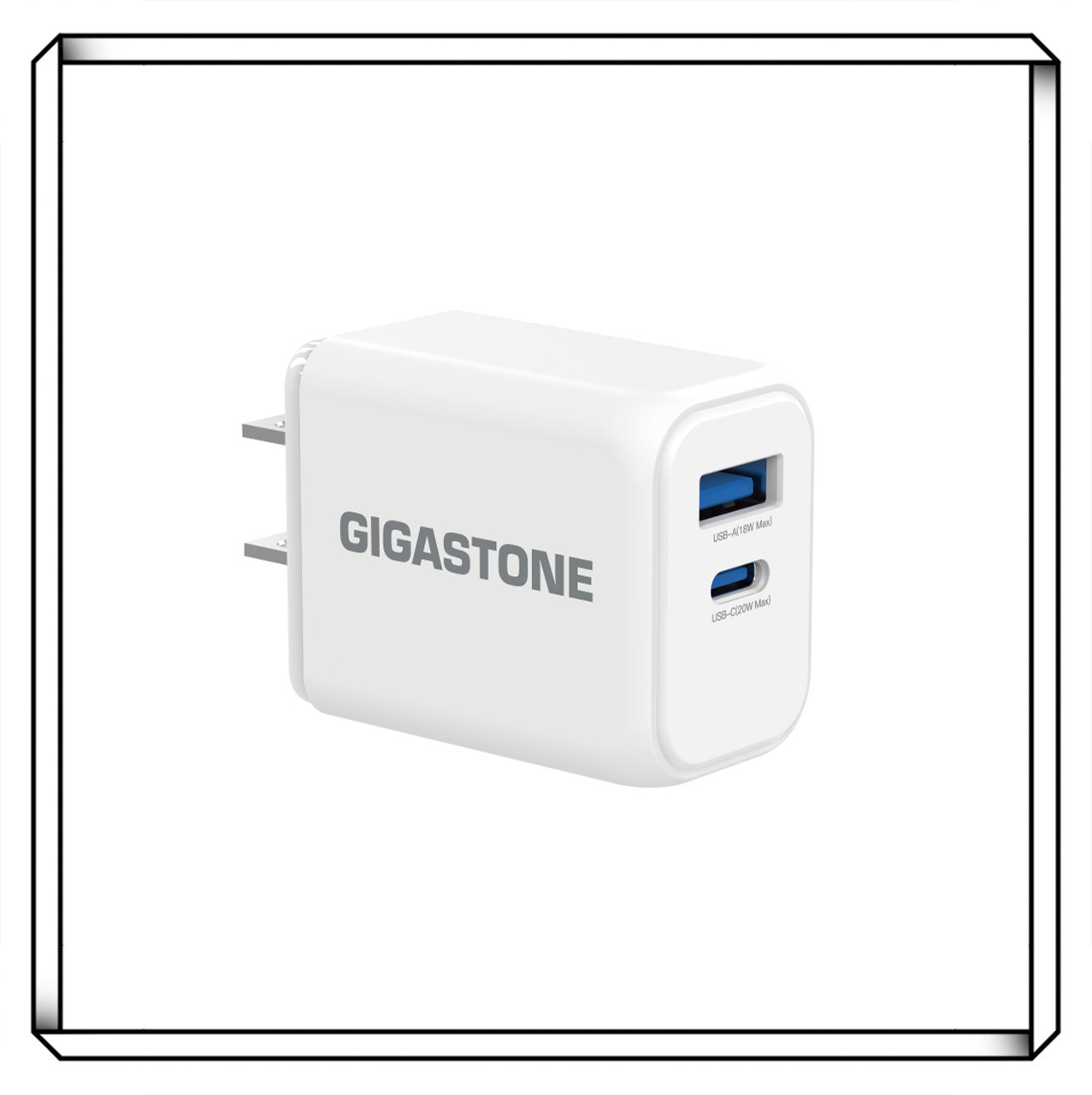GIGASTONE 立達 20W雙孔急速快充充電器 PD-6203NW 充電器 雙孔 快充 USB-C USB-A