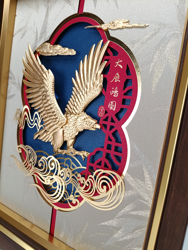 鹿港窯禮品館｜大展鴻圖金箔畫 高雅精緻立體浮雕送禮推薦 側面圖
