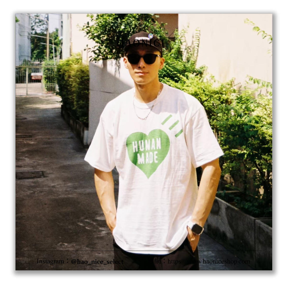 【HAO NICE】泰國限定款🔥HUMAN MADE 曼谷開業限定 綠色愛心logo 圓領短袖 短T