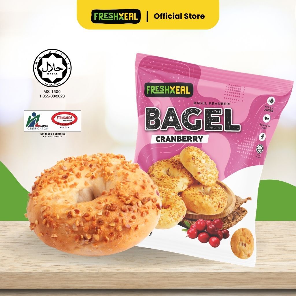 Cranberry Bagel 4pcs (Frozen)