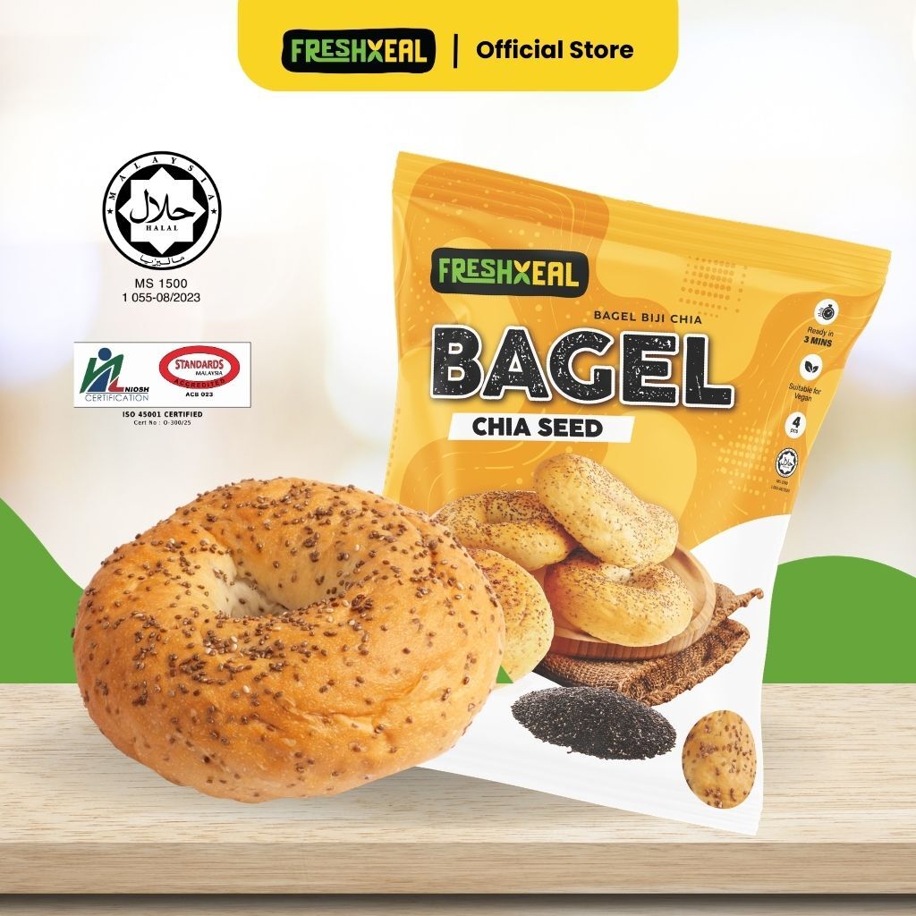 Chia Seed Bagel 4pcs (Frozen)