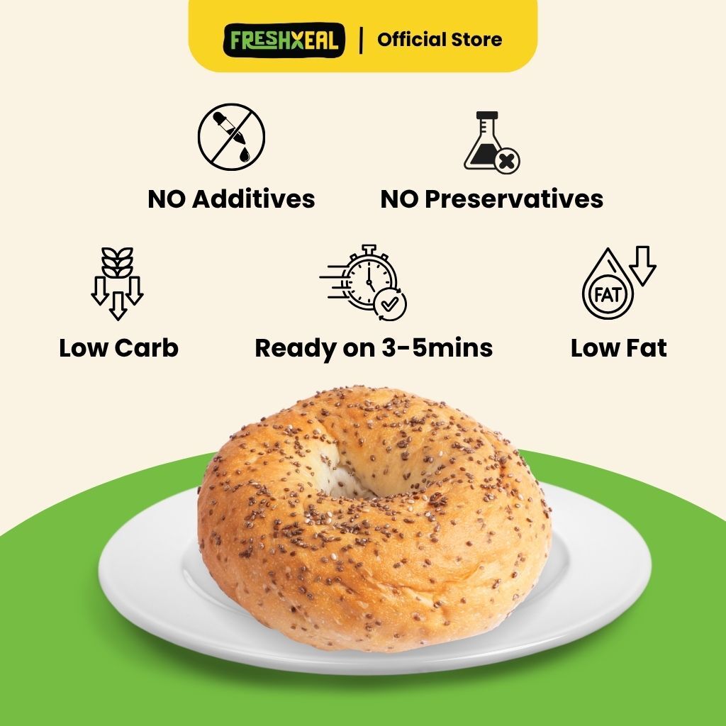 Chia Seed Bagel 4pcs (Frozen)