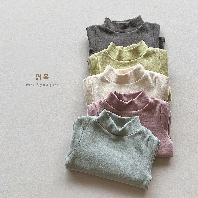 ⇉  秋裝 ✦  ５色糖果色系薄款微高領 長TEE ෆ