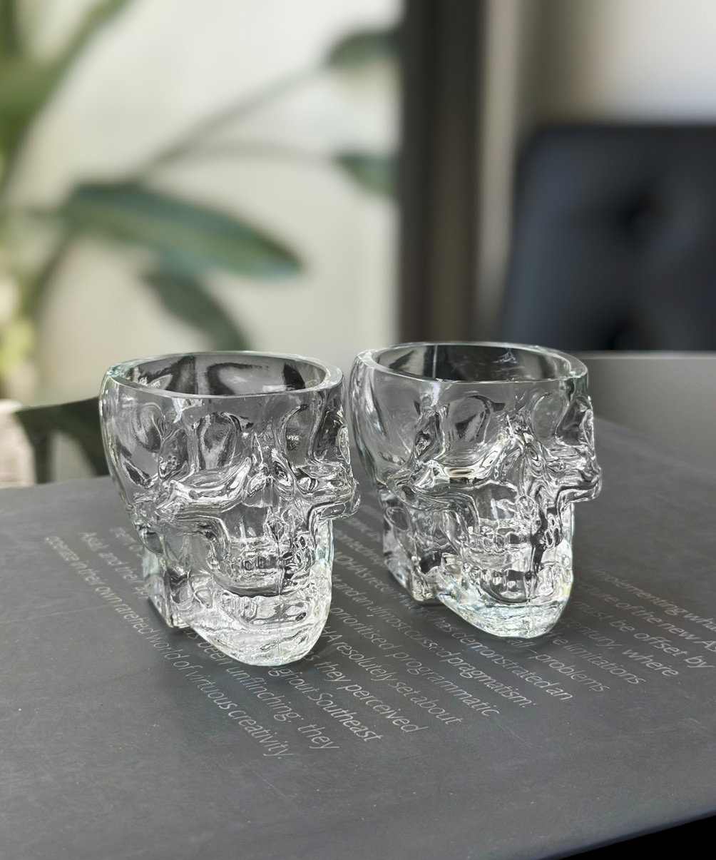 水晶骷髏頭杯 兩件組