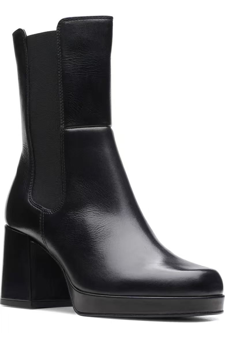 【預購】CLARKS H081159 Pique Up 女裝真皮舒適靴 (黑色)