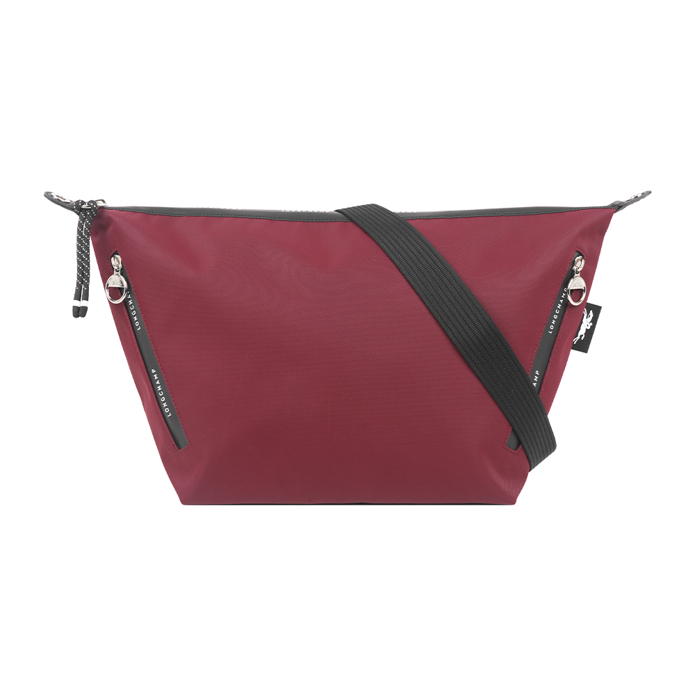 【Longchamp】Le Pliage Energy M 彎月斜背包(酒紅色)
