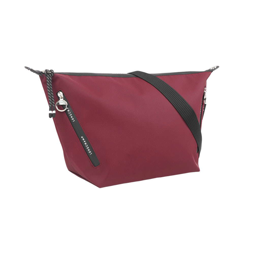 【Longchamp】Le Pliage Energy M 彎月斜背包(酒紅色)