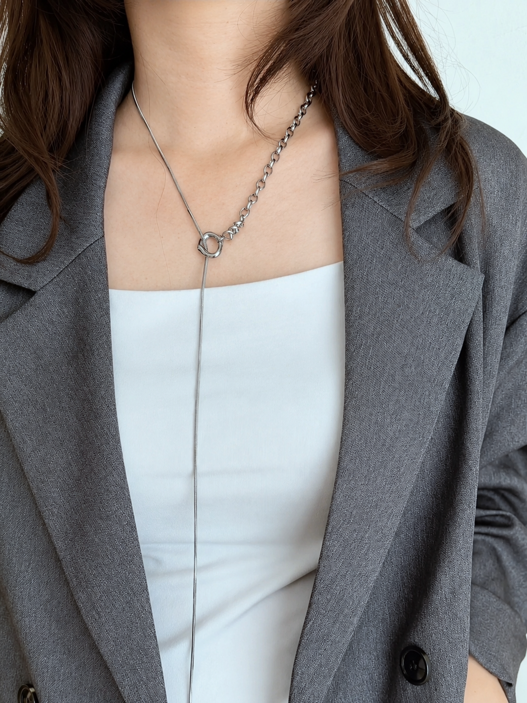 SS toggle classic long necklace