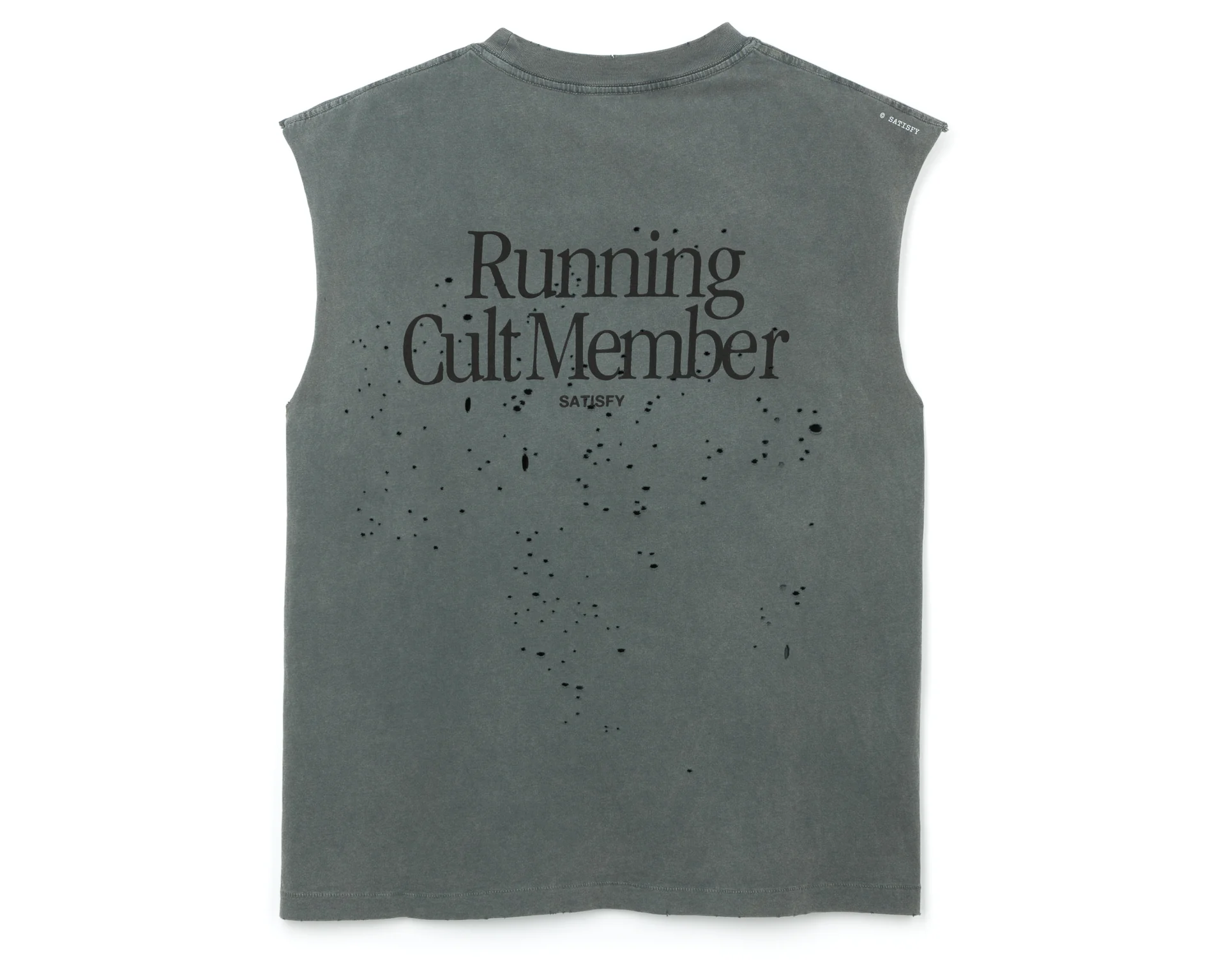 SATISFY｜MothTech™ Muscle Tee "Faded Black"