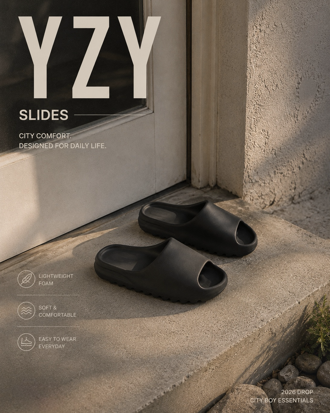 YEEZY YS-01 瑪瑙黑 KANYE WEST 拖鞋 防水  |限時折扣|