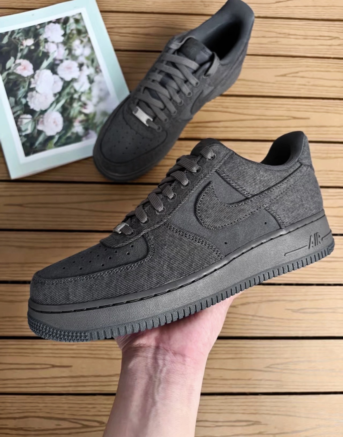 男鞋 NIKE AIR FORCE 1 '07 LV8 深灰 丹寧 牛仔布 緩震 透氣 經典 休閒鞋【IR0951-003】AF1