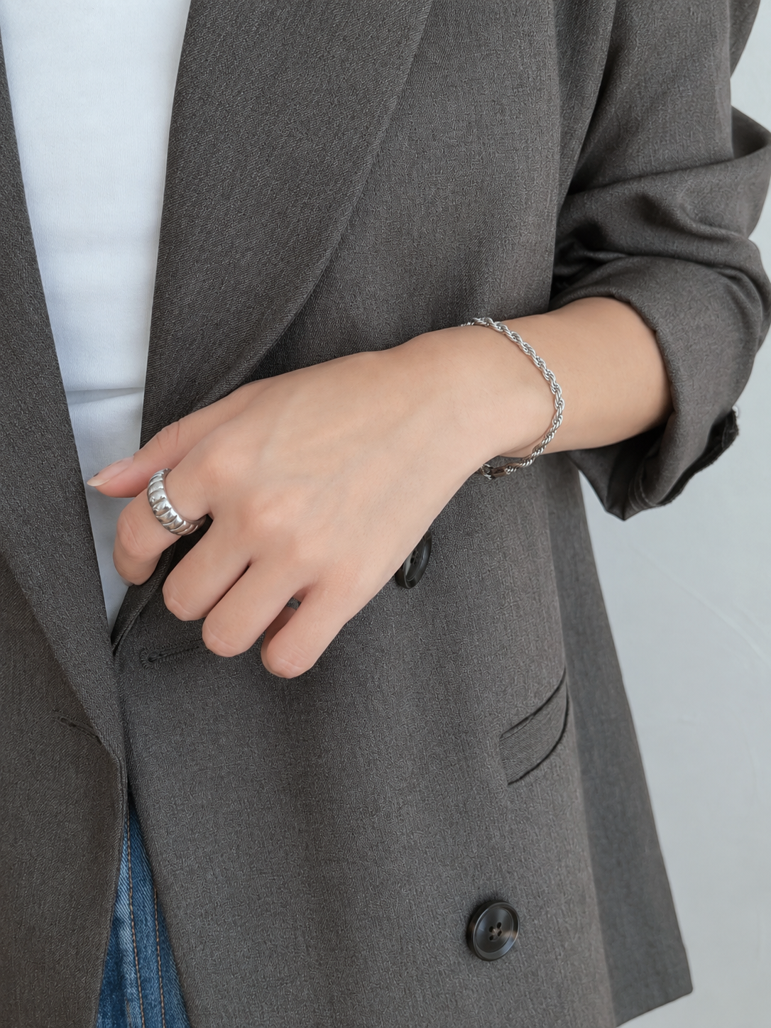 SS rope chain bracelet