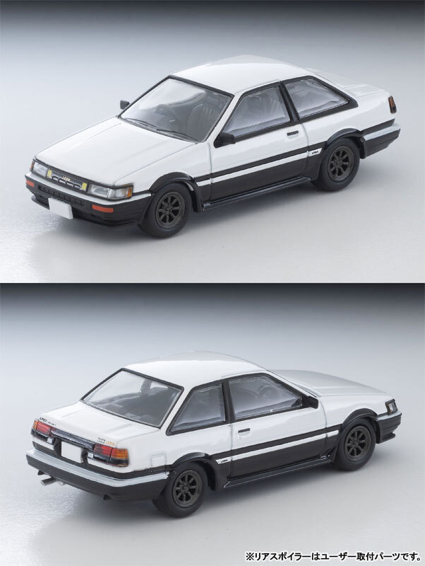 預訂:1/64 TOMYTEC LV-N304d Toyota Corolla Levin 2-door GT-APEX Car w/RS Watanabe Wheel (White/Black) '85 Model (342069)