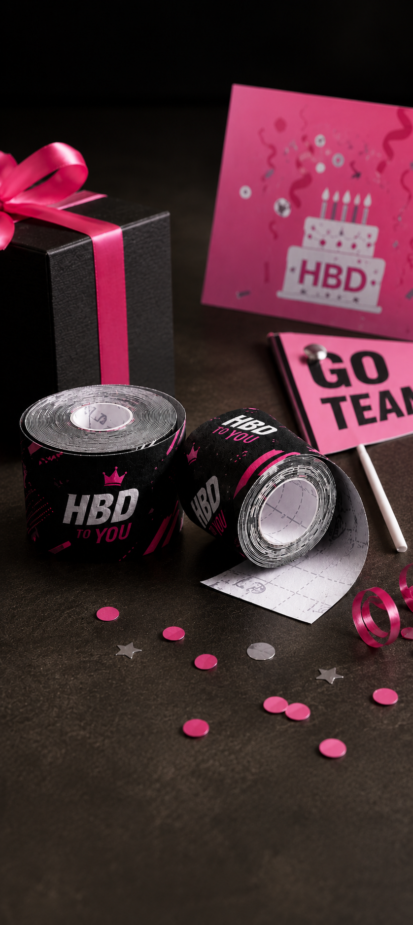 HBD team gift custom sports tape
