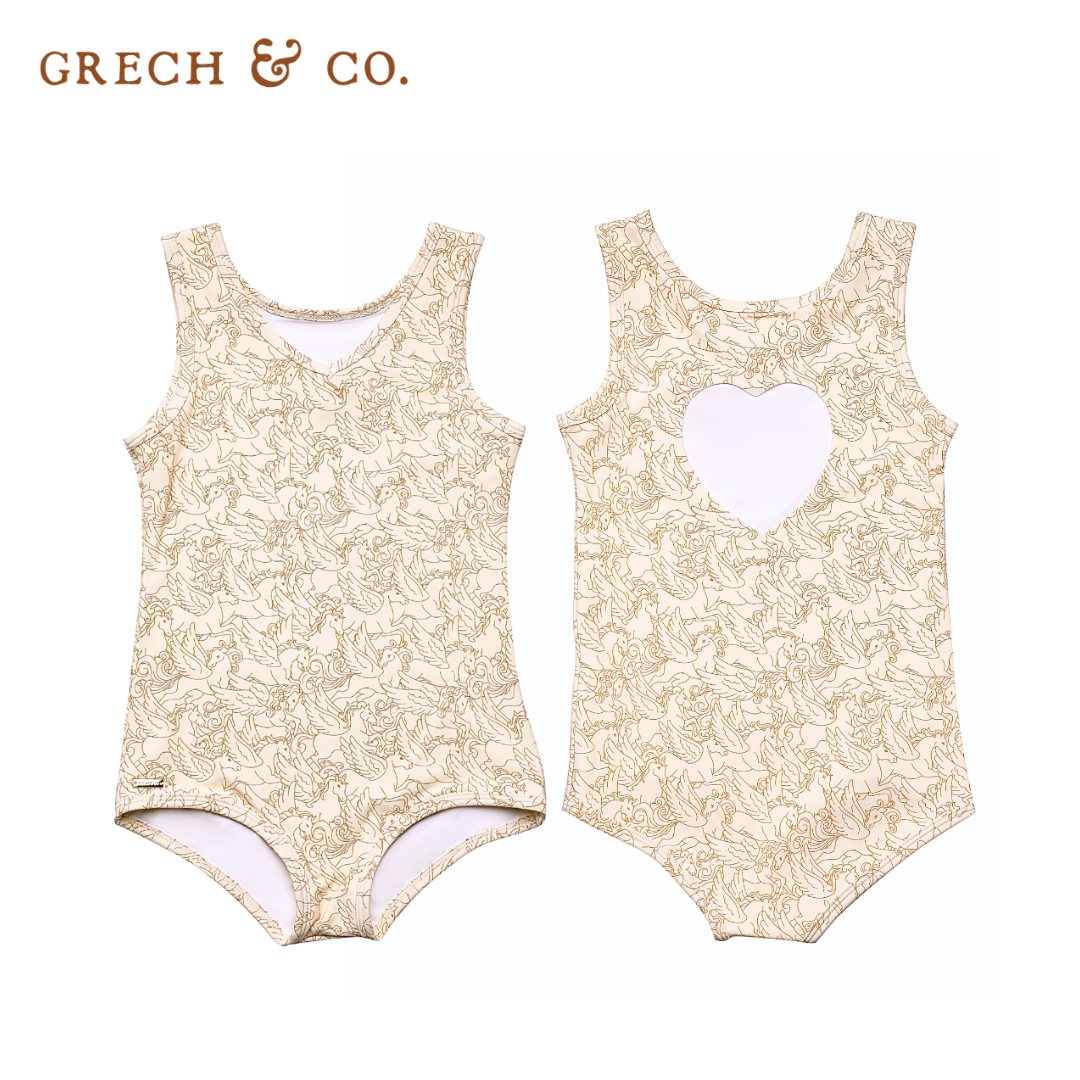 Grech&Co. 抗UV防曬愛心連身泳衣(多色可選)