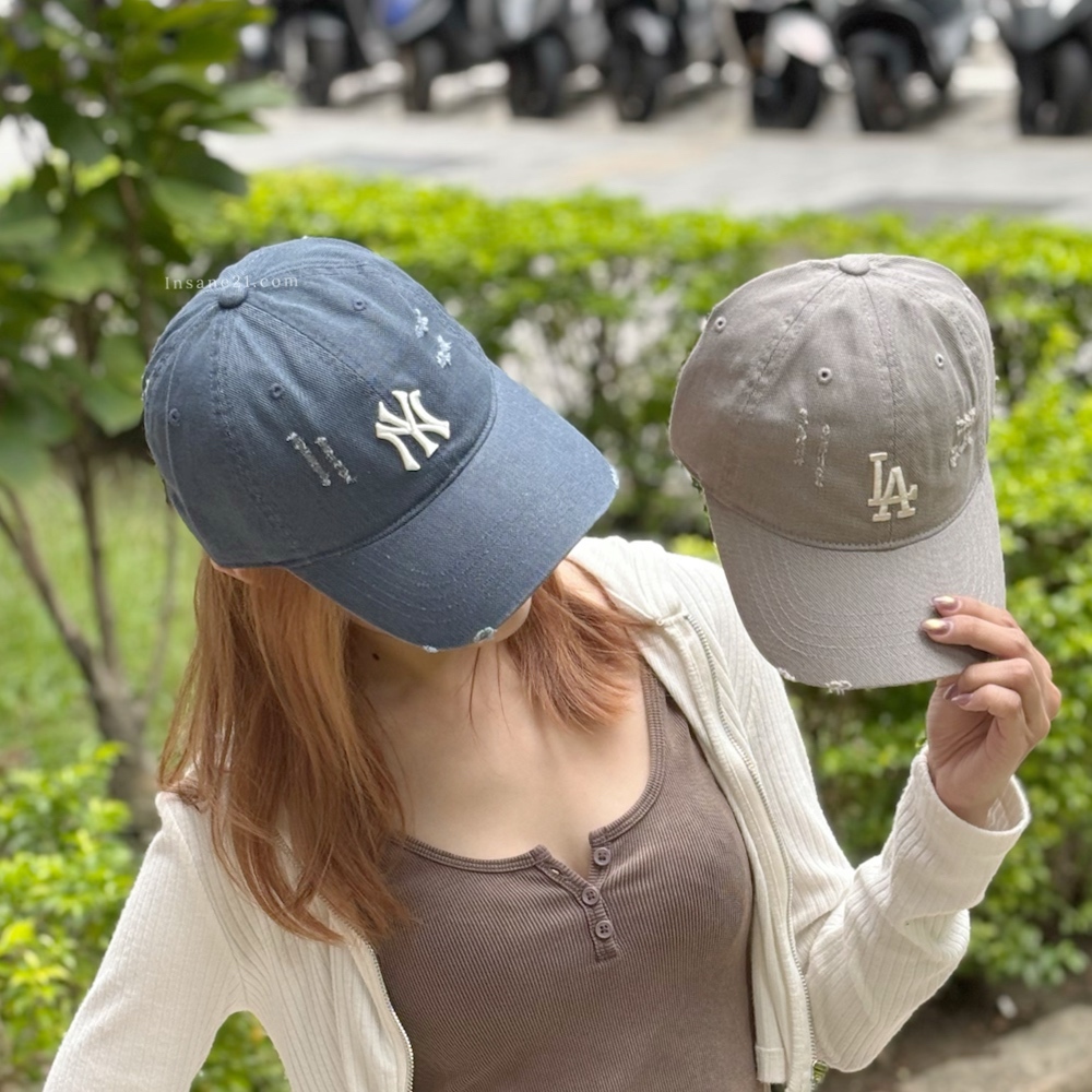 MLB 水洗 做舊 破壞 棒球帽 刷破 老帽 KARINA同款