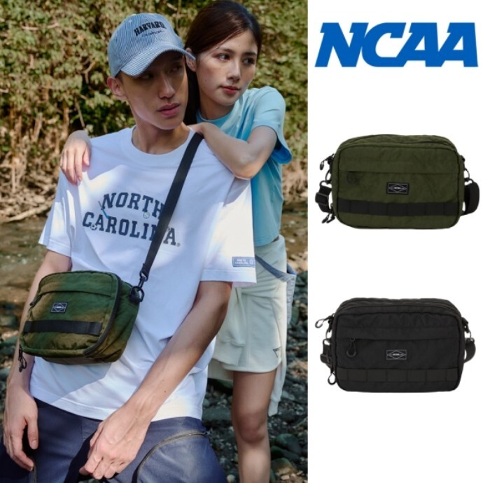 NCAA 側背包 黑 軍綠 工裝 多夾層 包包 7425171320 7425171370