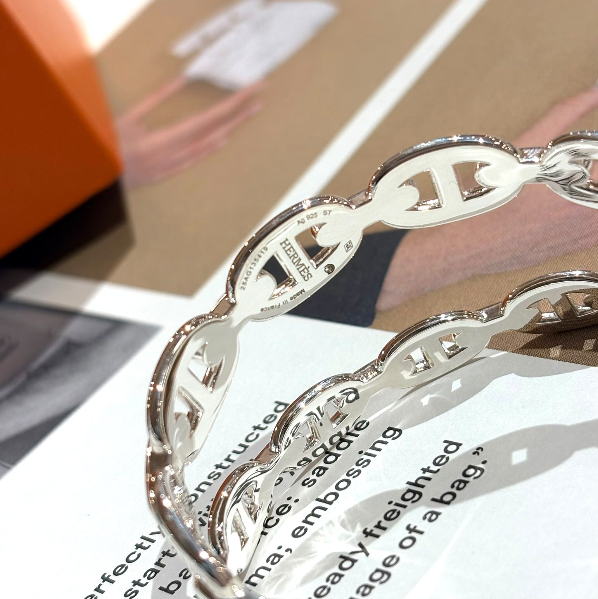 全新HERMES手鐲, ST 925純銀,雙圈豬鼻手環, SILVER BRACELET, #BRAND NEW #香榭站正品