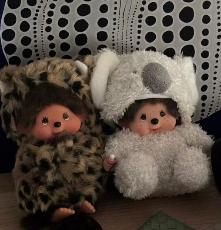 【預購】國外限定 Monchhichi 蒙奇奇 Animal Costume Plushie 豹紋 熊熊動物 服裝 毛絨 娃娃