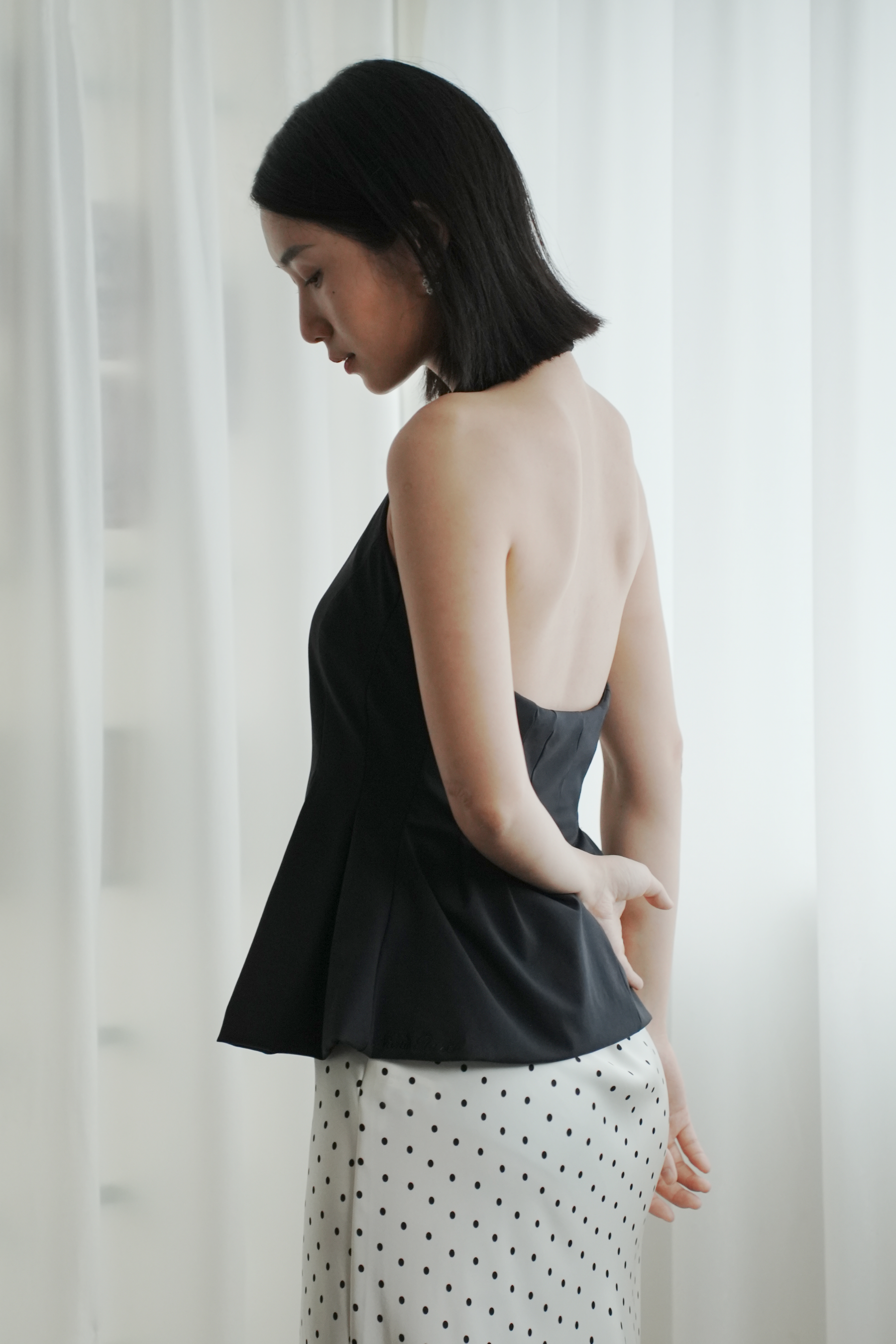 Souple Forme 美背立體褶線波浪上衣