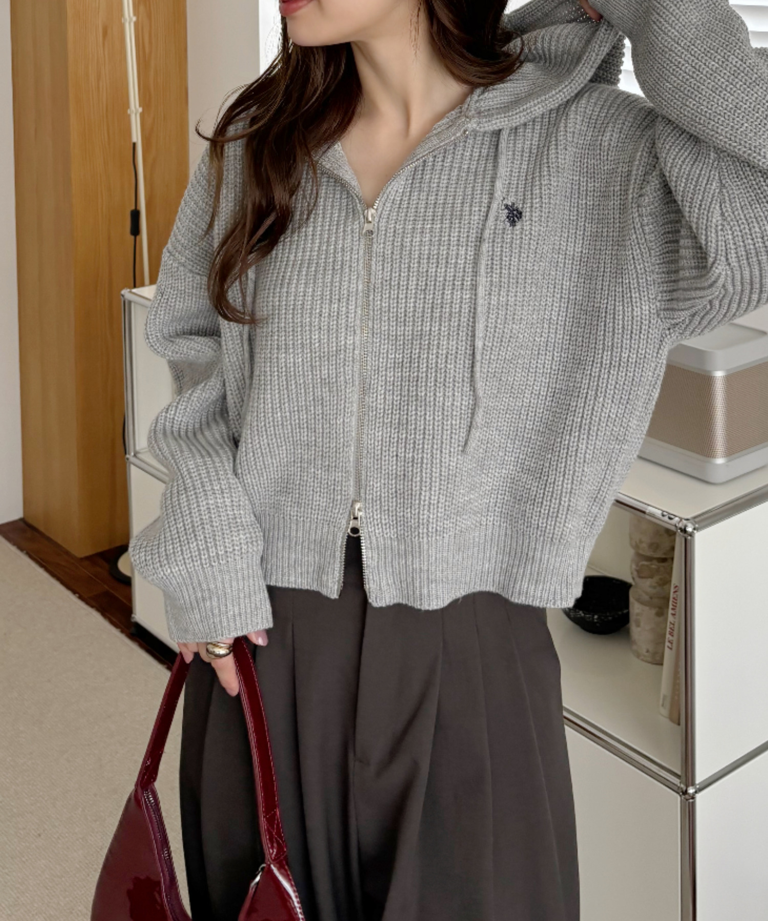 🇯🇵U.S. POLO ASSN. X Ada. 短版 雙拉鏈 連帽衫 連帽外套 針織外套 針織衫 / 預購
