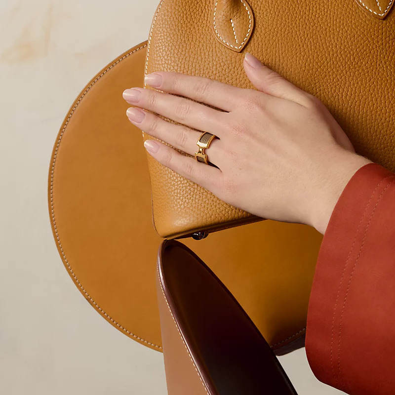 HERMES OLYMPE RING ETOUPE SMALL MODEL F M 大象灰拼金