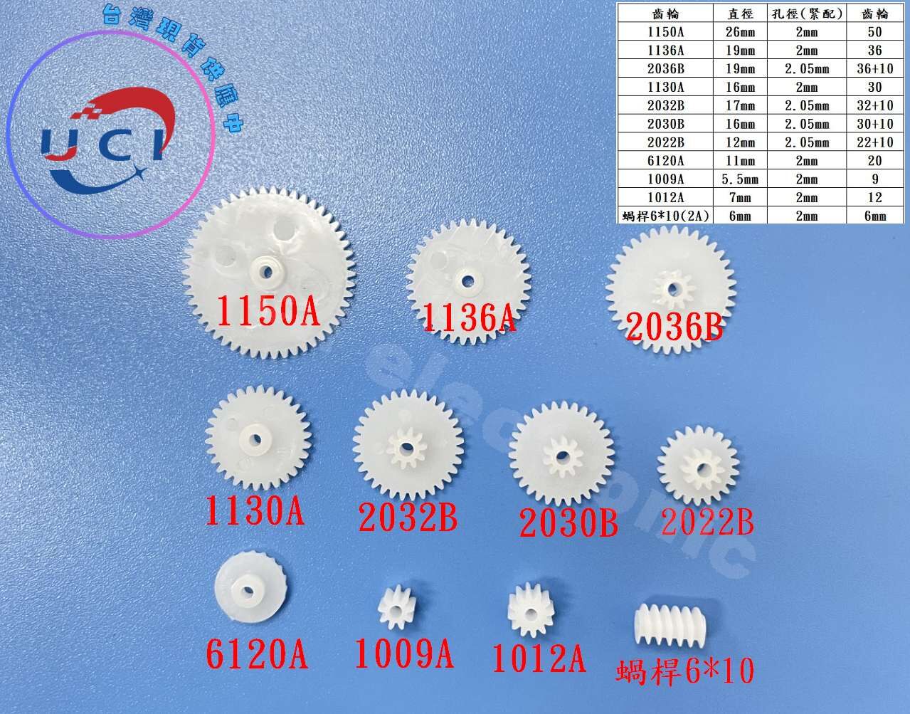 【UCI電子】(二QQ-3)精選11種 塑膠齒輪配件 玩具電機齒輪包 科技小製作齒輪齒輪