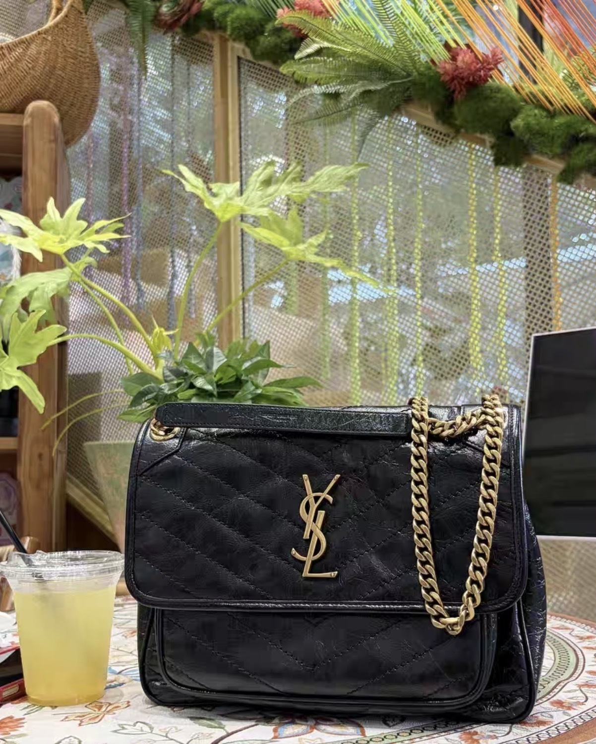 YSL Niki Medium 黑金色