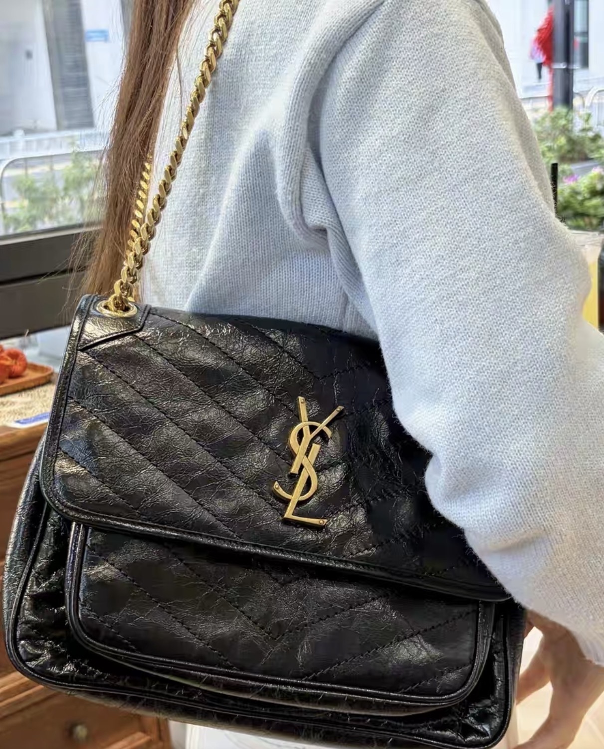 YSL Niki Medium 黑金色