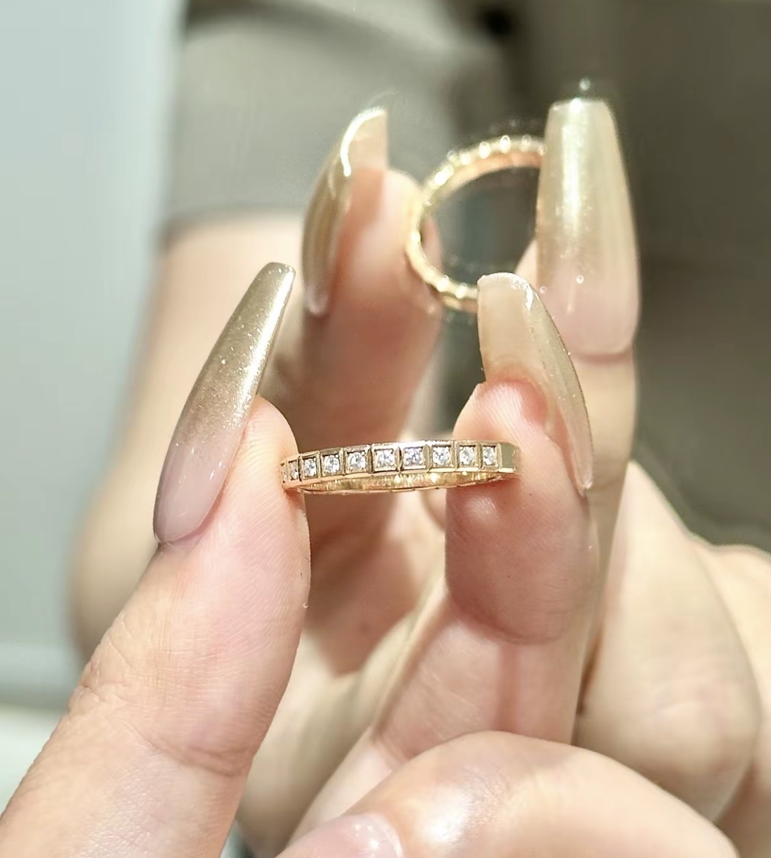 Chopard Ice Cube 半鑽 18K 玫瑰金戒指