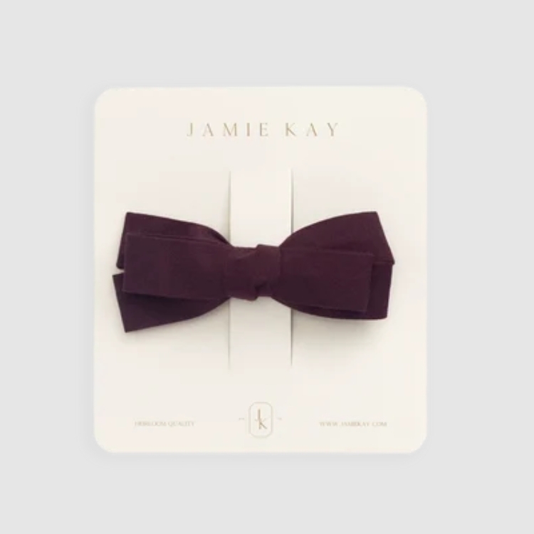 （預購）JAMIEKAY 素色蝴蝶結髮夾 Elka Clip - Fig