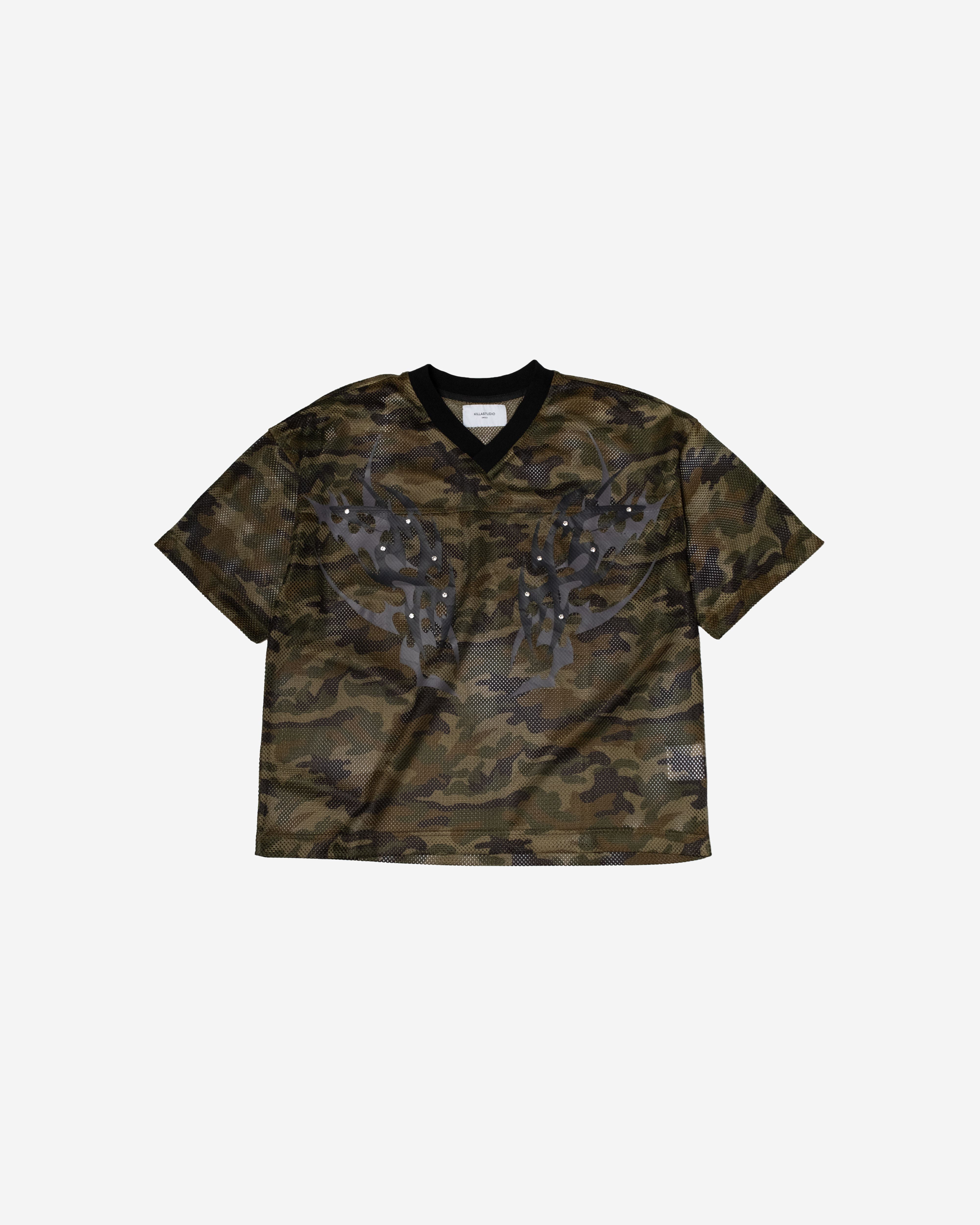 Fashion Killia CAMO MESH V-JERSY 網眼 迷彩 V領 球衣 短T 短袖