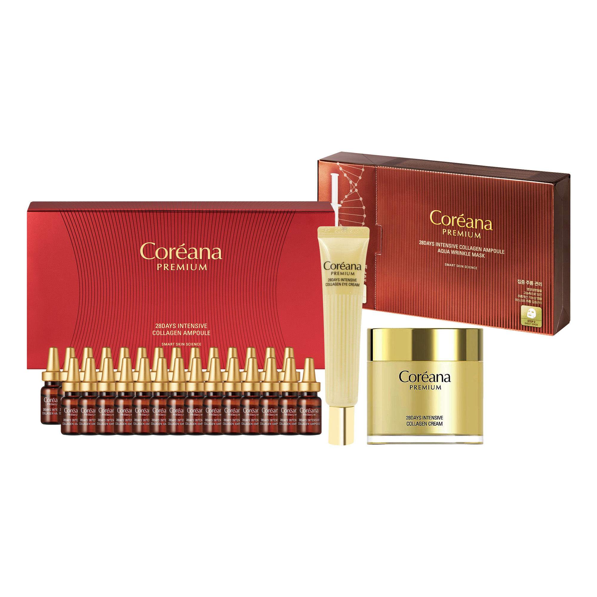 VA15 Colourmix COREANA CP  膠原蛋白修護面霜 50ml +COREANA CP  膠原抗皺精華面膜 (2ml+25ml)*10EA +COREANA CP 膠原蛋白抗皺安瓿2ml*28EA **送COREANA CP 膠原蛋白緊緻眼霜30ml
