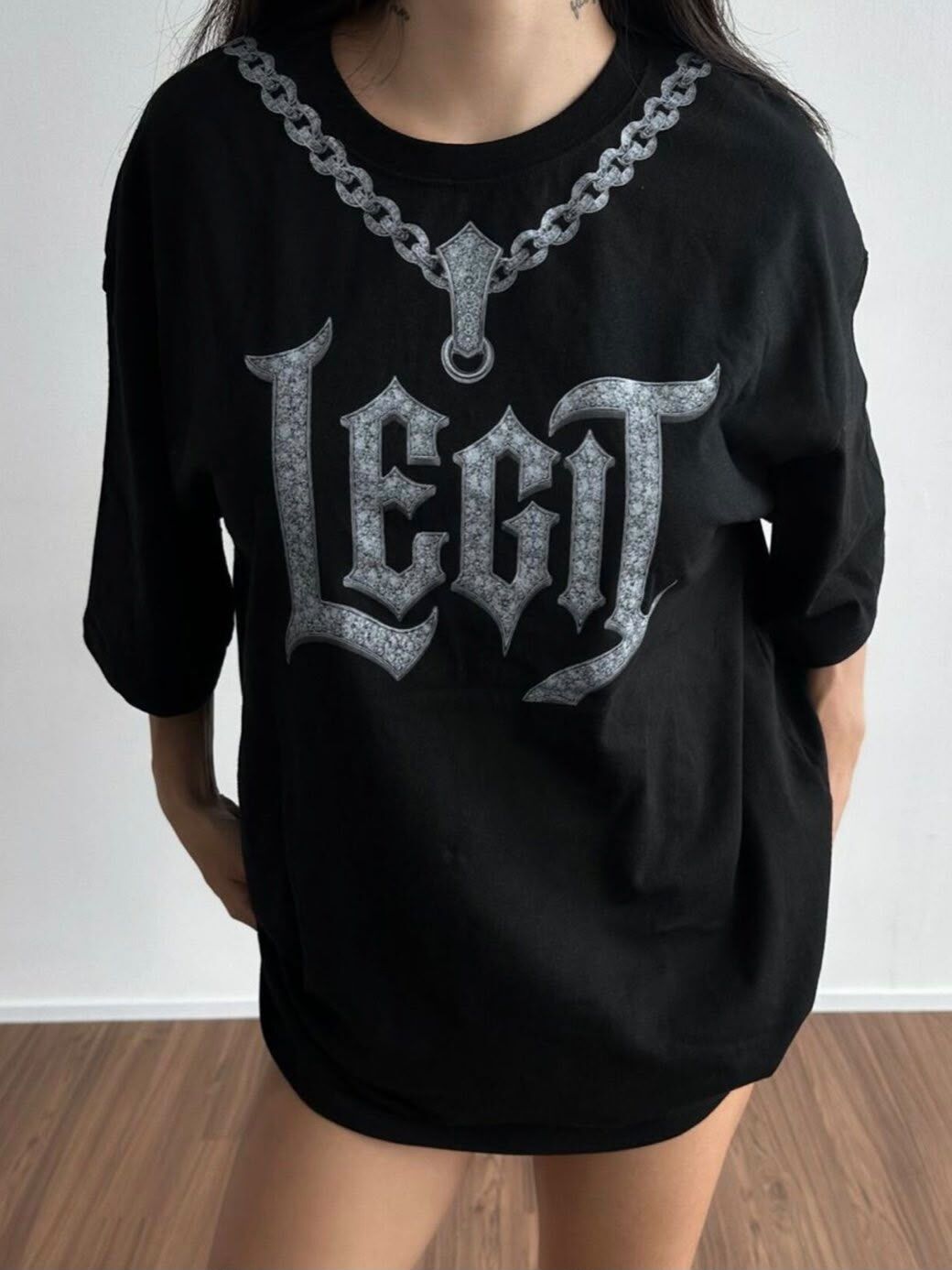 英文字圖案短袖Tee LEGIT-092T