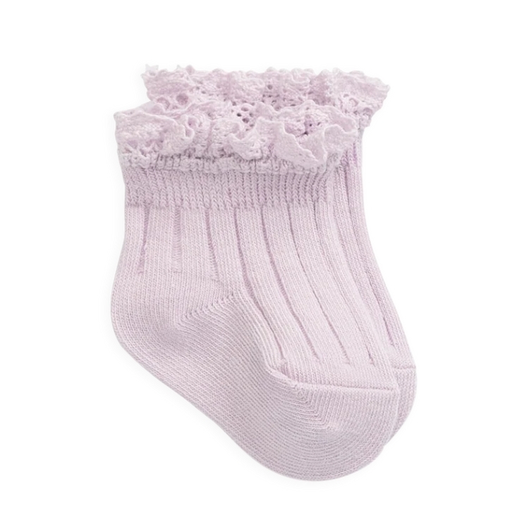 （預購）JAMIEKAY 素色荷葉邊短襪 Emily Ankle Sock - Popsicle