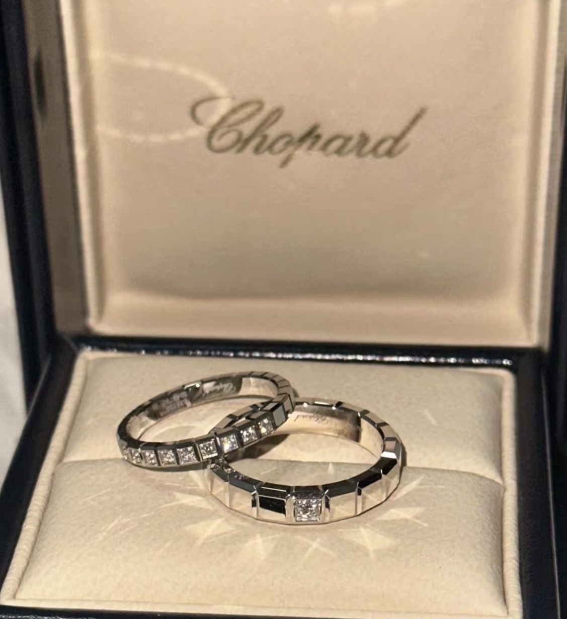 Chopard Ice Cube Pure 半鑽 18K 白金戒指