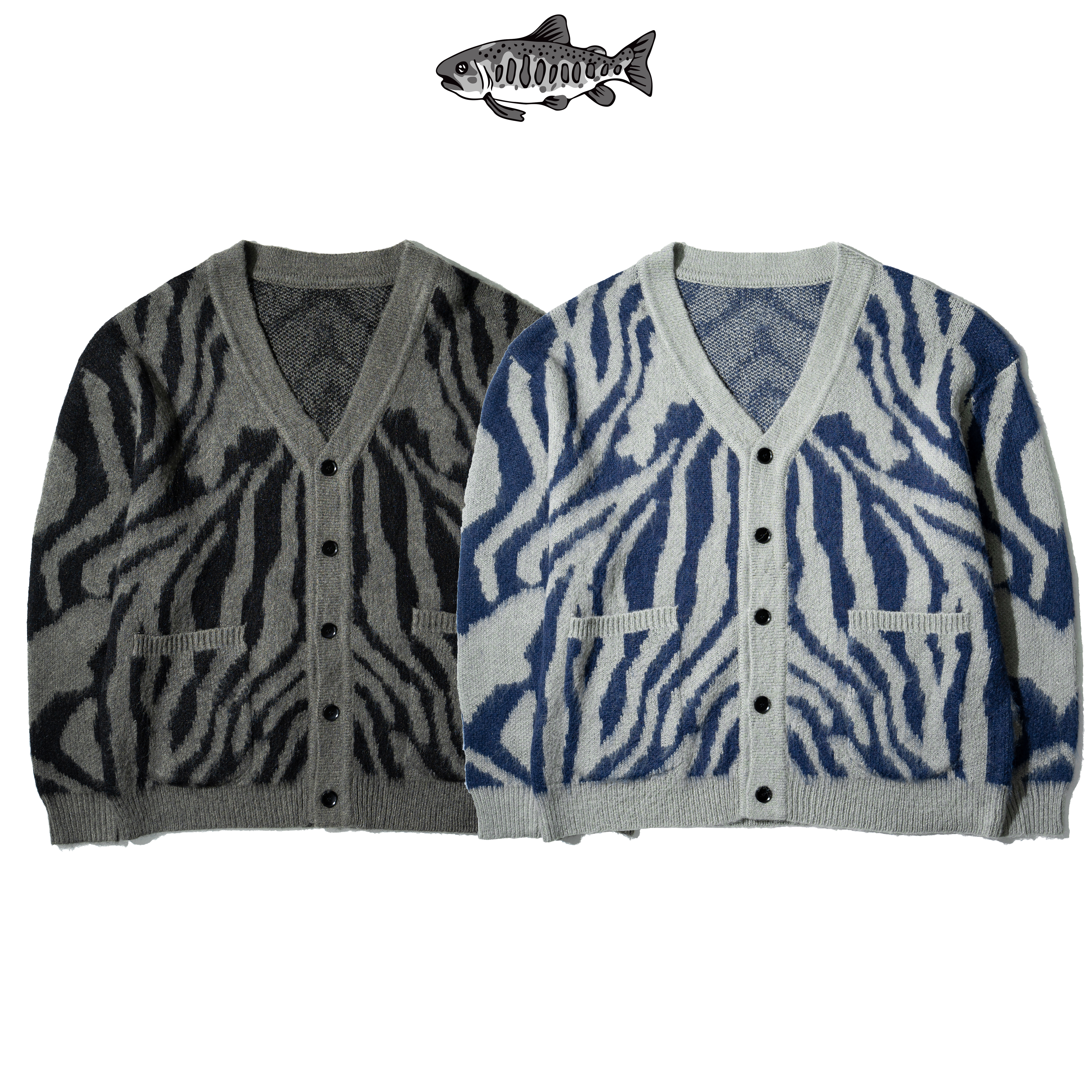 AGILITY Mohair Knit Cardigan / Zebra Print 馬海毛 斑馬紋 開襟外套 [KN81]