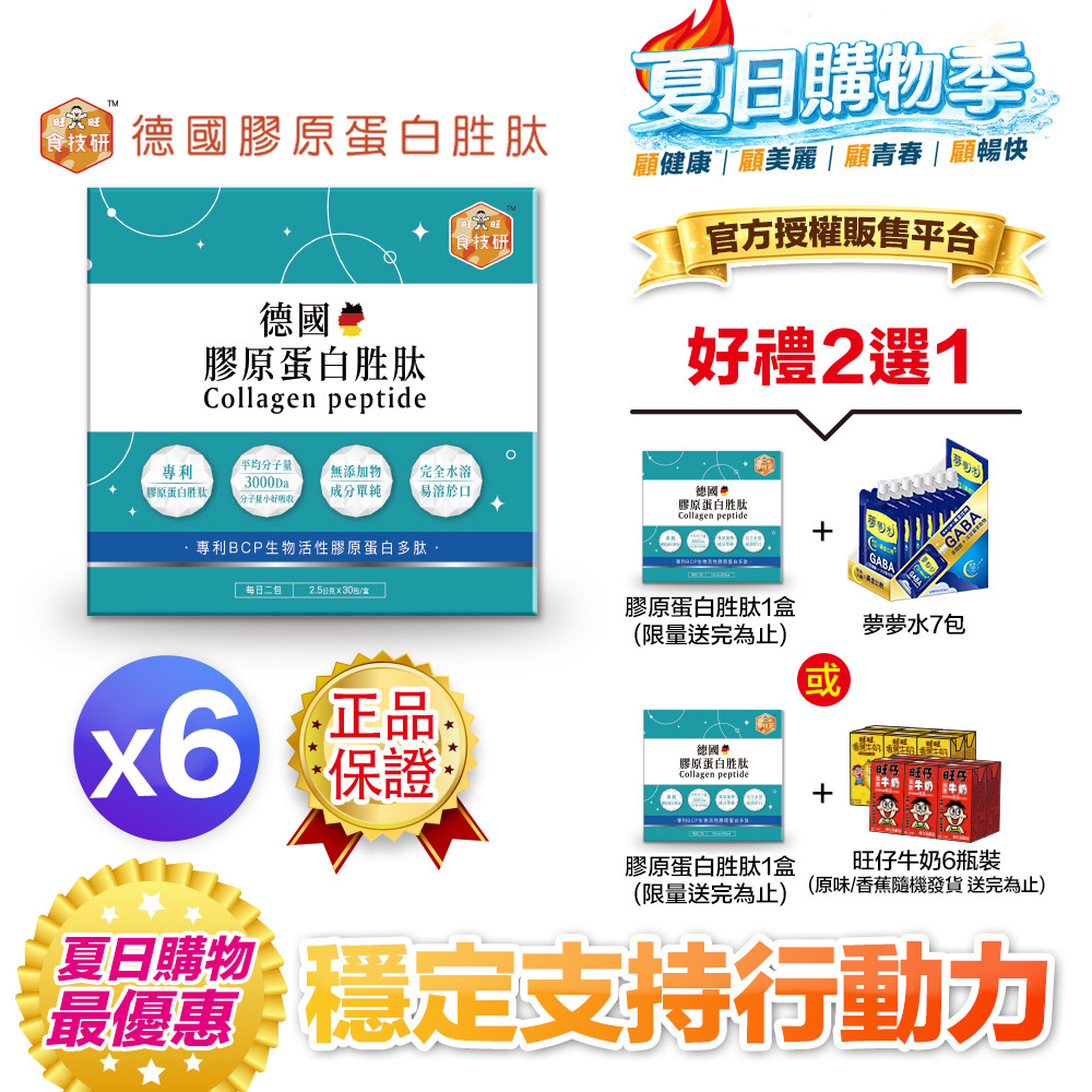 【送一盒＋再拿好禮】每日關鍵補給｜穩定支持行動力｜【食技研】德國專利膠原蛋白胜肽-增強行動力(專利FORTIGEL®)六盒入
