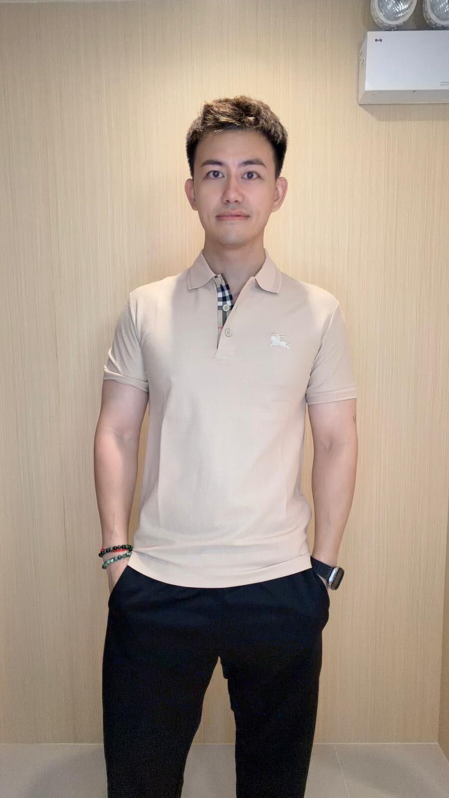 BBR 奶啡色 細戰馬奶啡色刺繡LOGO POLO   (男女款)