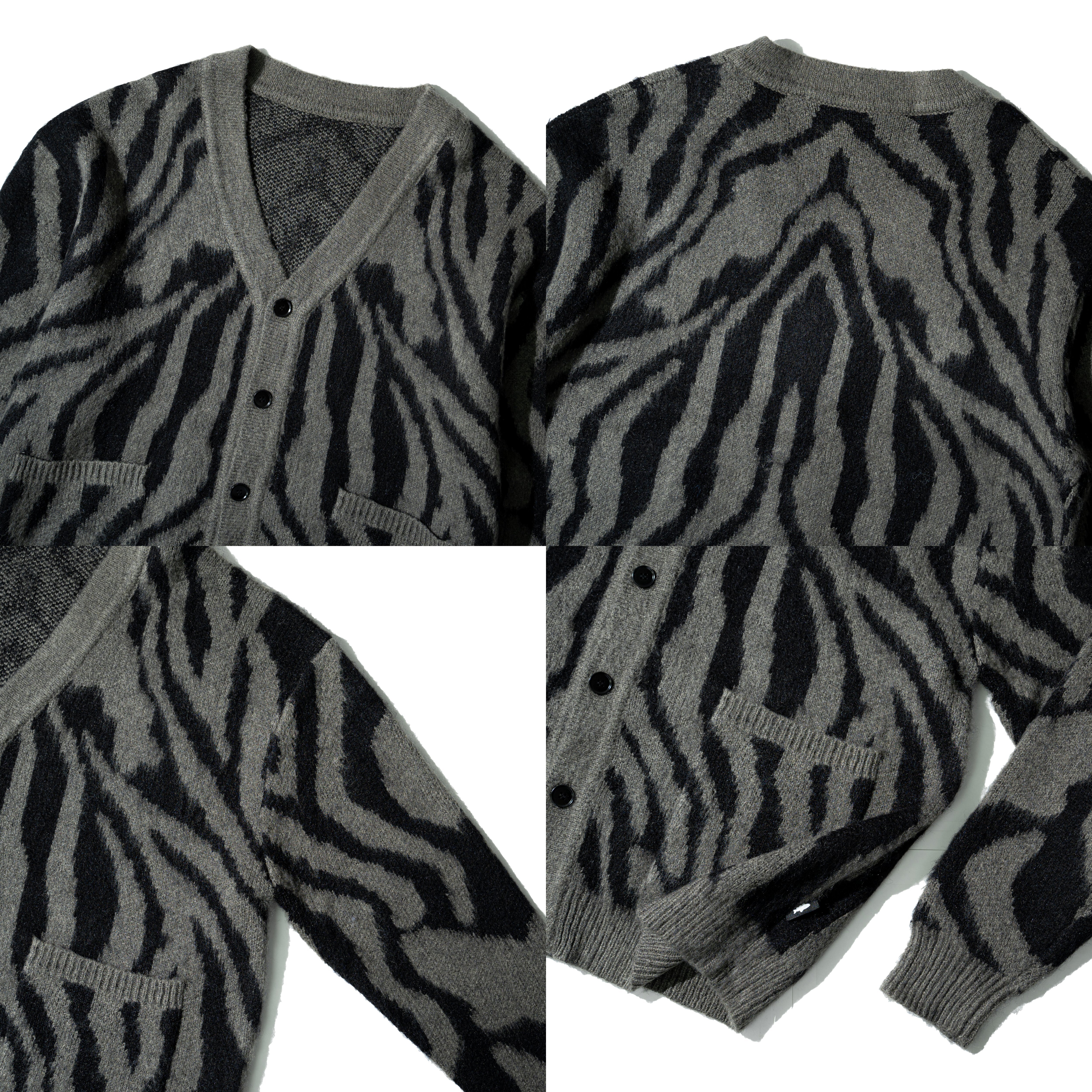 AGILITY Mohair Knit Cardigan / Zebra Print 馬海毛 斑馬紋 開襟外套 [KN81]