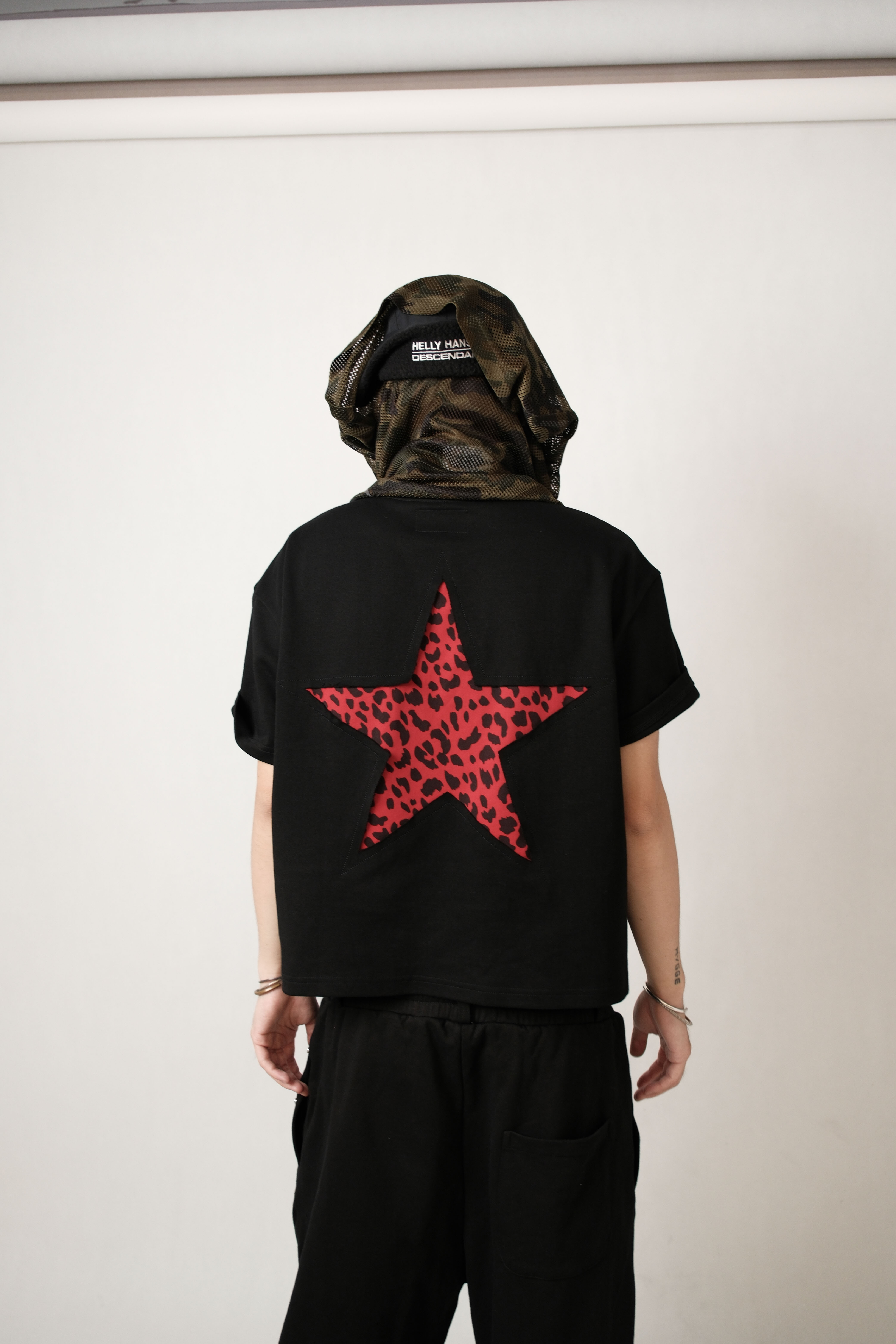 Fashion Killia REBEL STAR LEOPARD TEE 紅豹紋 滾邊 短T 短袖