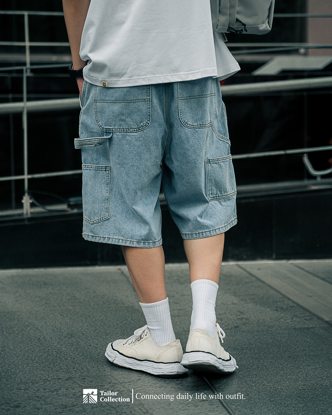 #預購 Tailor collection 12oz 水洗竹節棉 多口袋 六分牛仔短褲 休閒褲 兩色